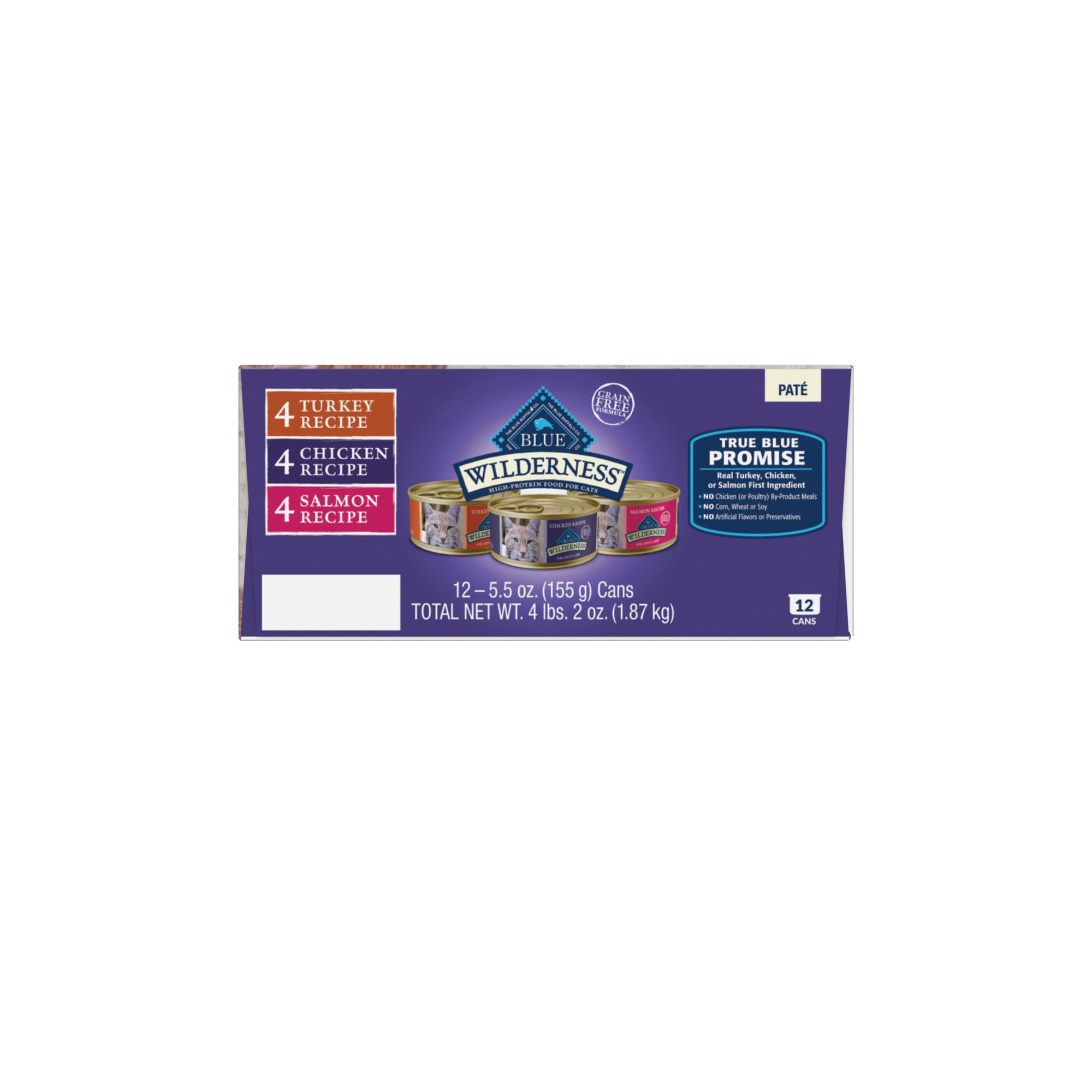 Blue Buffalo Wilderness HR Adult Cat Chicken/Salmon/Turkey 5.5oz Can Variety Pack 🍁 All In One Marketplace Canada