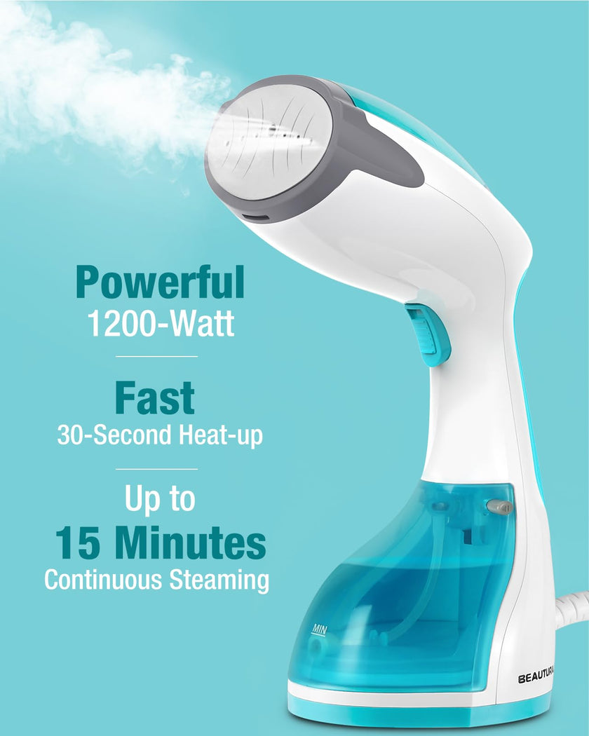 BEAUTURAL 1200-Watt Handheld Steamer for Clothes, 30-Second Heat-up, 8.79-Ounce Water Tank, Aqua 🍁 All In One Marketplace Canada