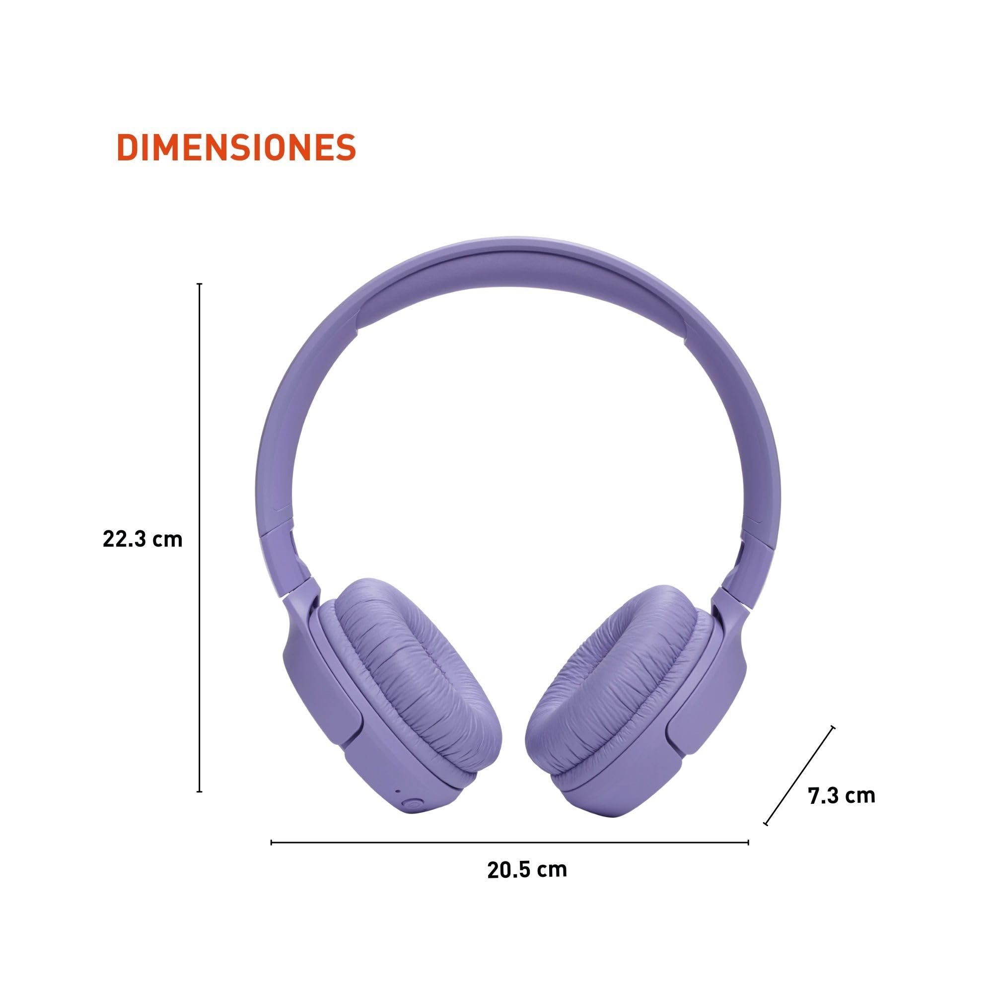 JBL Tune 520BT - Wireless On-Ear Headphones, Up to 57H Battery Life and Speed Charge, Lightweight, Comfortable and Foldable Design, Hands-Free Calls with Voice Aware (Purple) 🍁 All In One Marketplace Canada