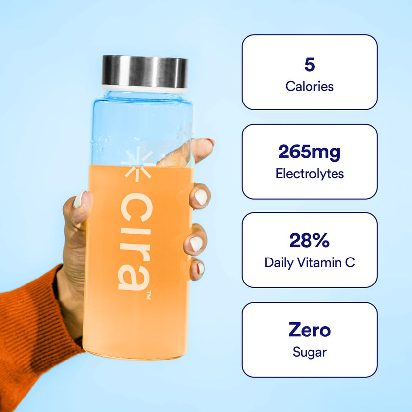 Cira Hydration Electrolytes Powder - Daily Electrolyte Powder, Sugar Free Naturally Flavoured & Sweetened w Stevia, Hydration Powder w Himalayan Salt for Dehydration Relief - Peach Mango, 45 Servings 🍁 All In One Marketplace Canada