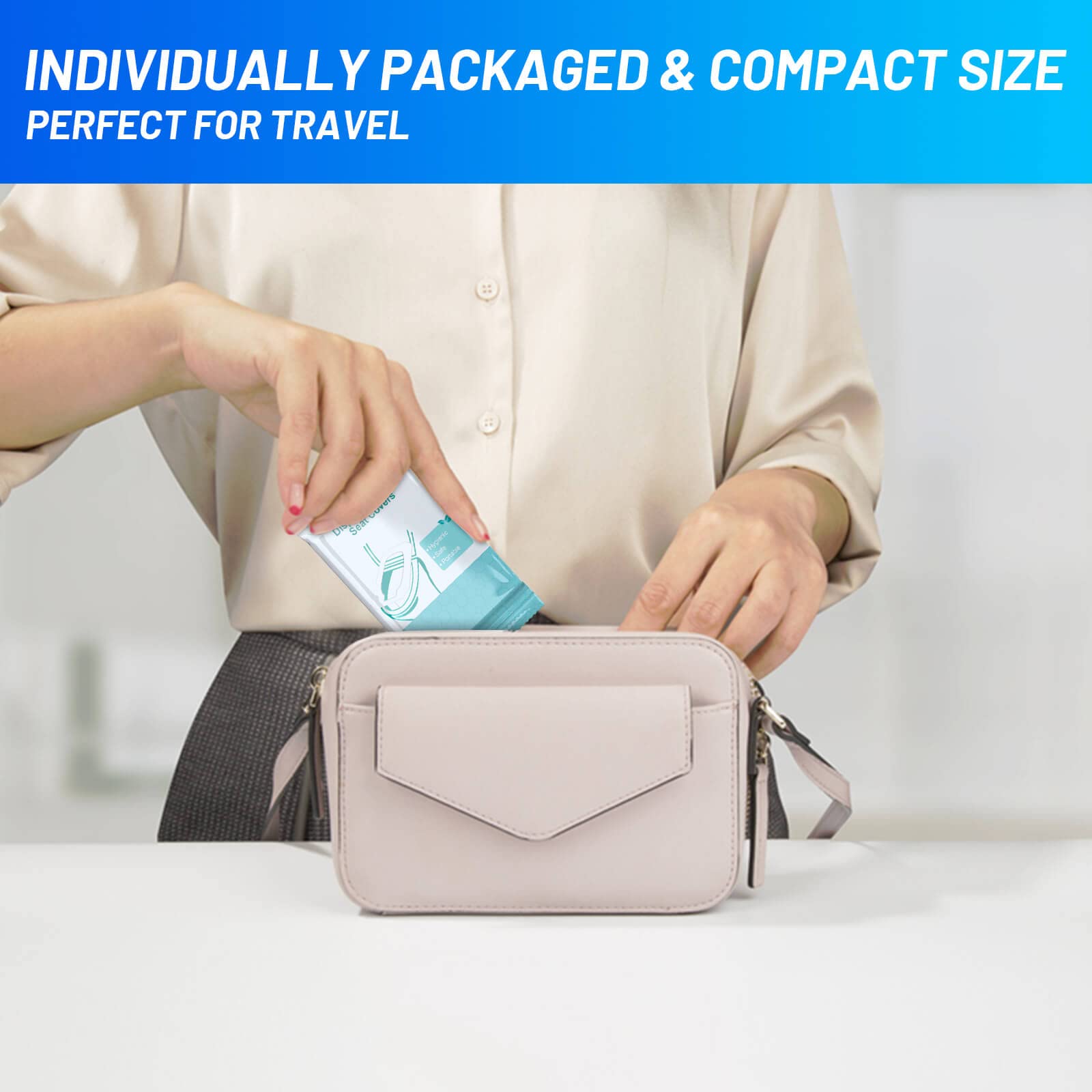 50 Pack Toilet Seat Covers Disposable - Waterproof 16x24 Inch Extra Large Individually Wrapped Toilet Seat Shields Travel Accessories for Adults Kids 🍁 All In One Marketplace Canada