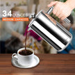 Secura French Press Coffee Maker, 304 Grade Stainless Steel Insulated Coffee Press with 2 Extra Screens, 34oz (1 Litre), Silver 🍁 All In One Marketplace Canada