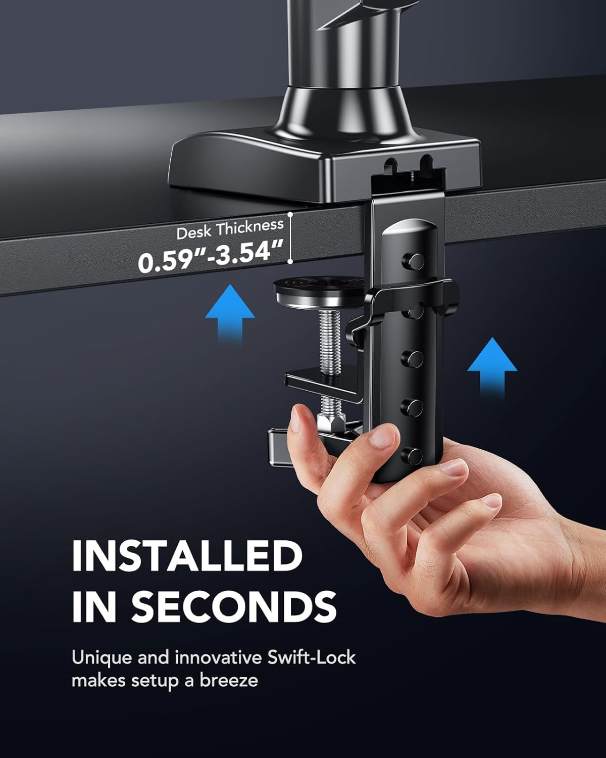 HUANUO Single Monitor Mount, 13 to 32 Inch Design Monitor Arm, Adjustable Stand, Vesa Mount with Clamp and Grommet Base - Fits 4.4 to 19.8lbs LCD Computer Monitors 🍁 All In One Marketplace Canada