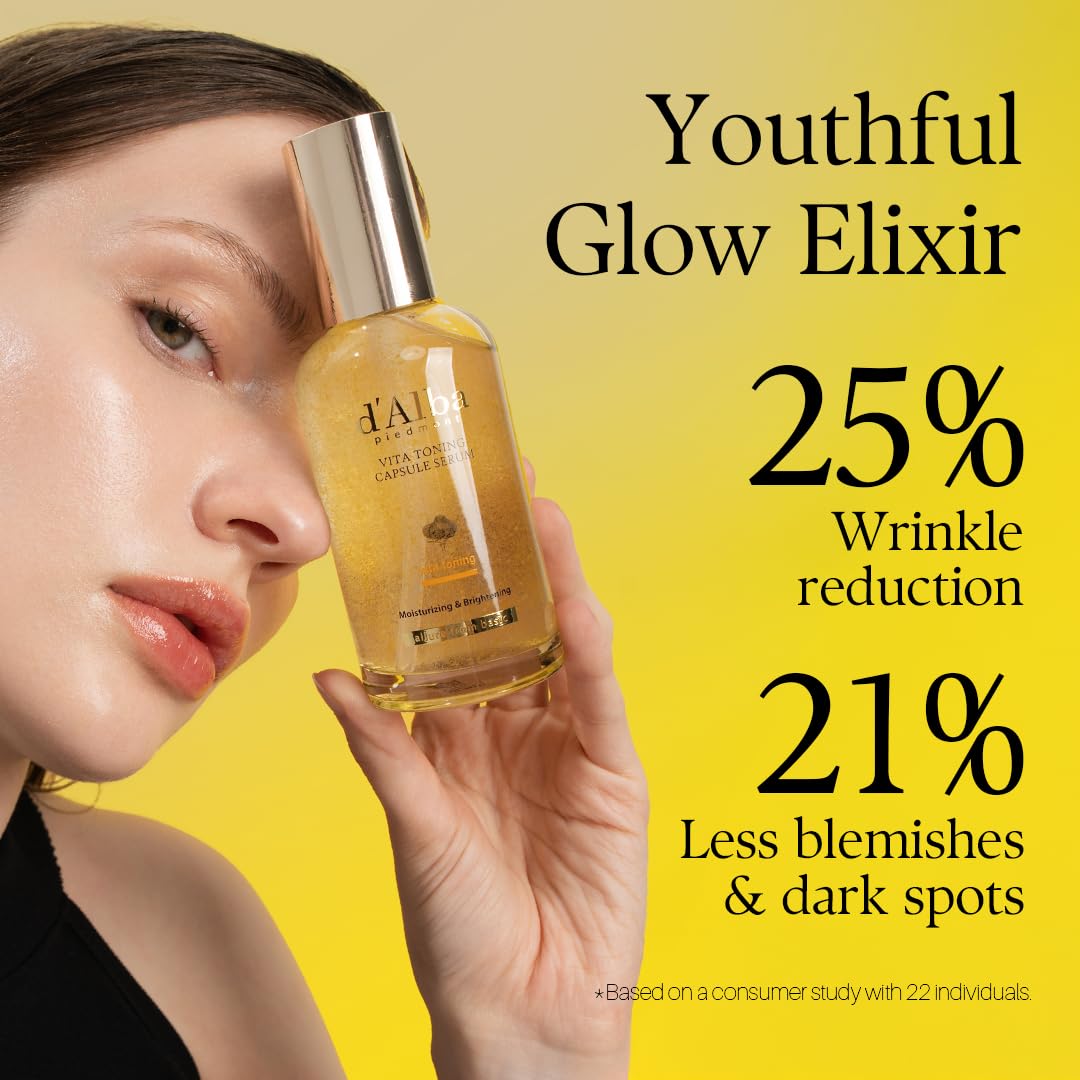 d'alba Piedmont Vita Toning Capsule Serum (100ml), Large Size, Daily Vita Boost for Luminous Skin, Double Vitamin Formula 🍁 All In One Marketplace Canada