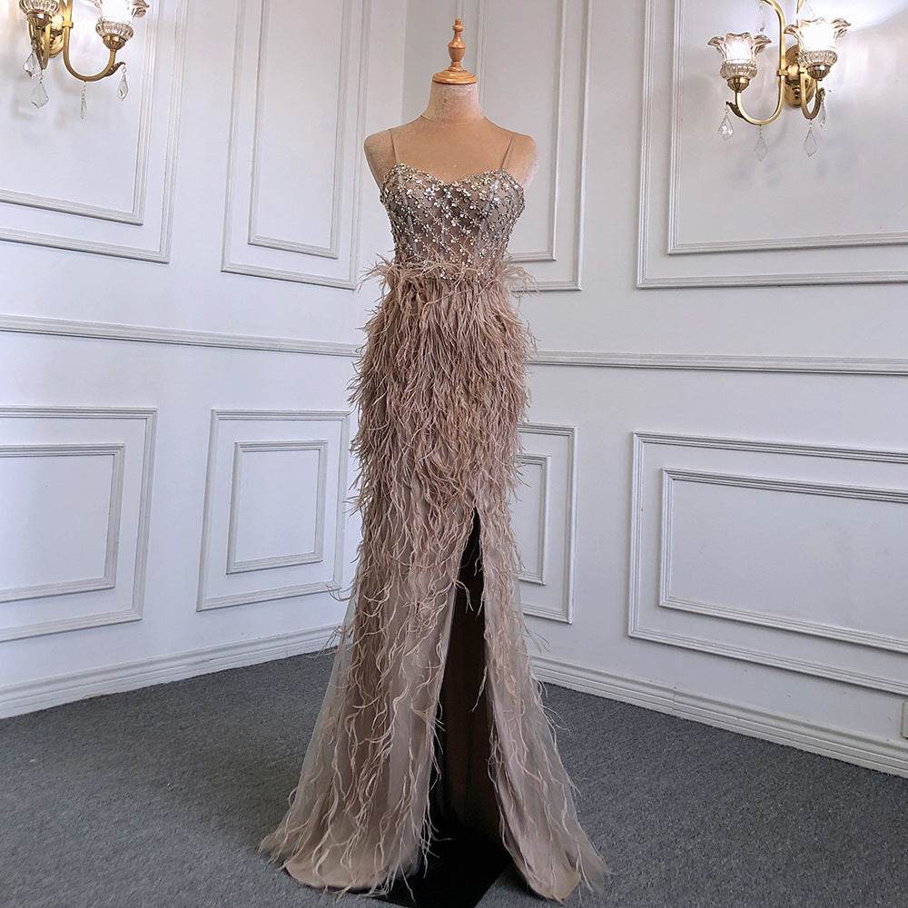 Suspender formal dress  Tassel Slim-fit Party Banquet Engagement Dress