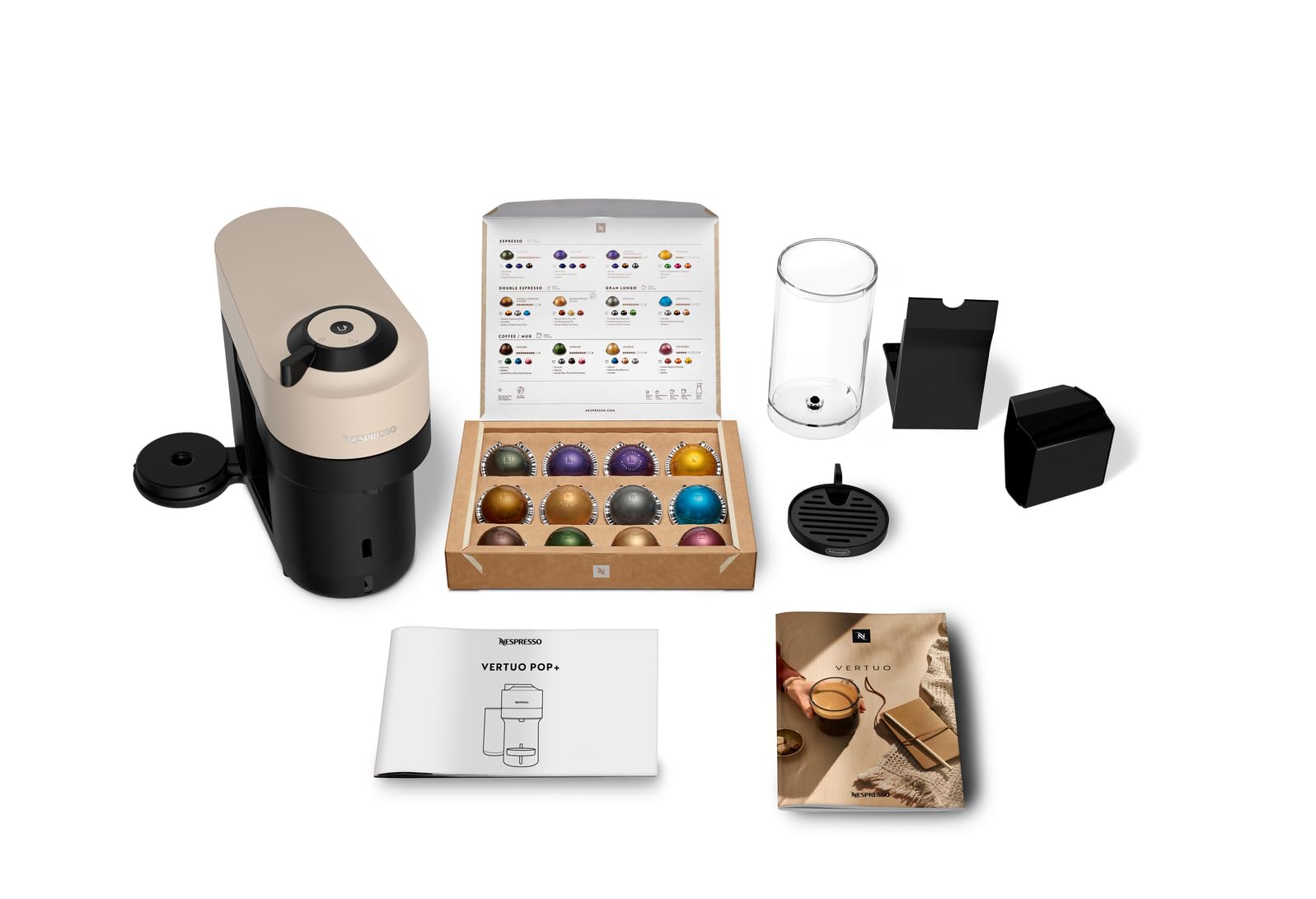 Nespresso Vertuo Pop+ Single Serve Coffee and Espresso Machine by De Longhi, Sand Beige 🍁 All In One Marketplace Canada