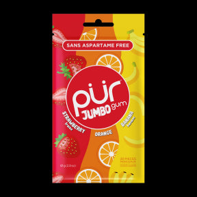 PUR Gum - Jumbo Gum - Strw, Org, Ban (20pc)