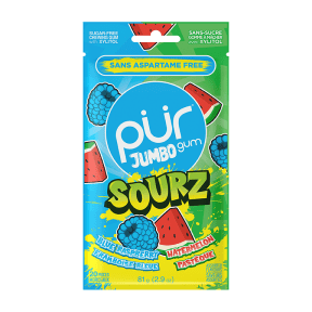 PUR Gum - Jumbo Sourz Raspberry & Watermelon (20pc)