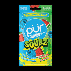 PUR Gum - Jumbo Sourz Raspberry & Watermelon (20pc)