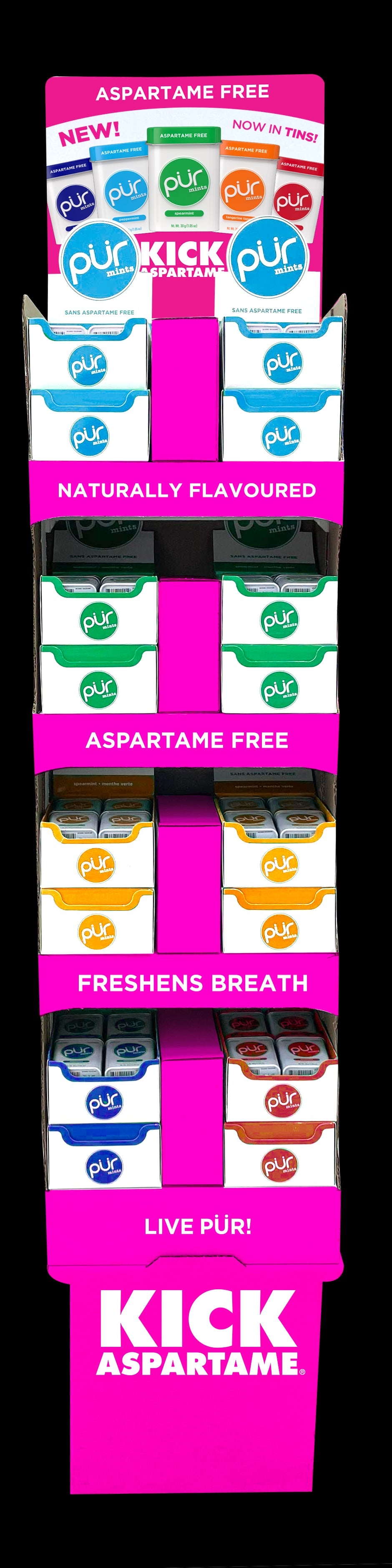 PUR Gum - Shipper - Mint Assortment 192ct (1disp)