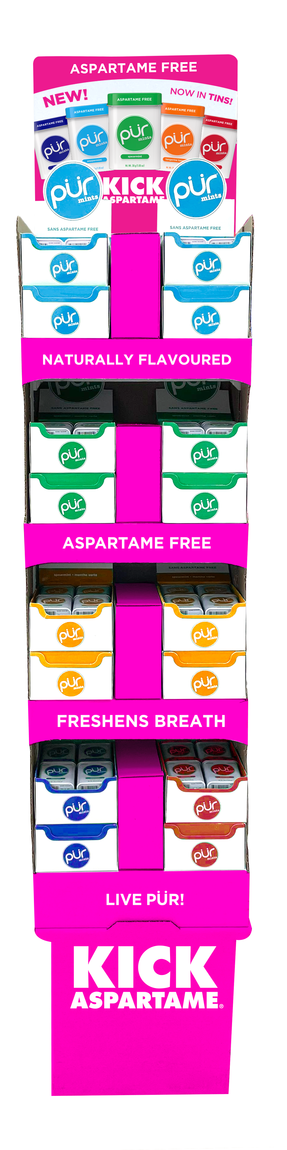 PUR Gum - Shipper - Mint Assortment 192ct (1disp)