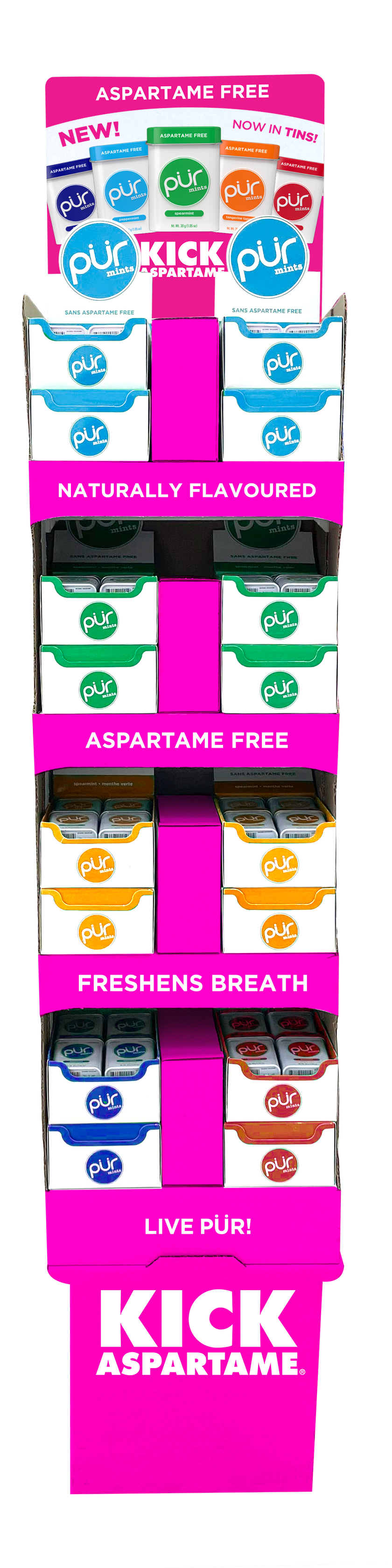 PUR Gum - Shipper - Mint Assortment 192ct (1disp)
