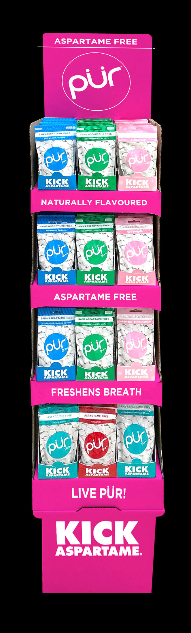 PUR Gum - Shipper - Gum Bag Assortment 144ct (1disp)
