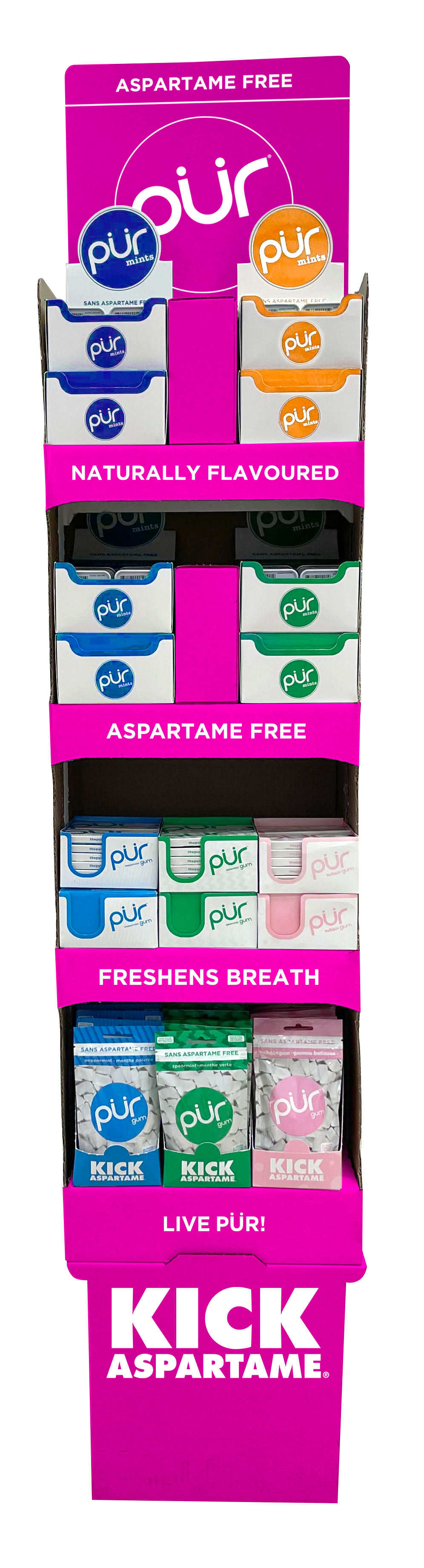 PUR Gum - Shipper - Gum, Mints Assort. 240ct (1disp)