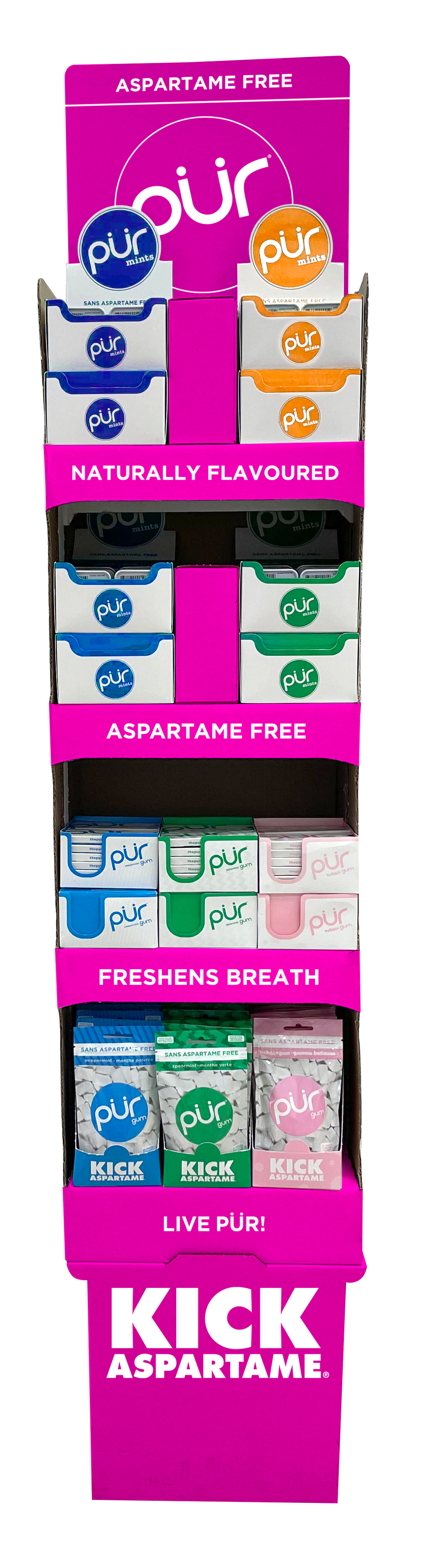 PUR Gum - Shipper - Gum, Mints Assort. 240ct (1disp)