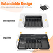 Ceecysaa Cutlery Organizer with 2 Removable Knife Blocks, Expandable Utensil Tray,Adjustable Cutlery Tray Drawer Organizer for Spoons, Knives, Kitchen Organizers and Storage,ABS,Black(6-9 Slots) 🍁 All In One Marketplace Canada