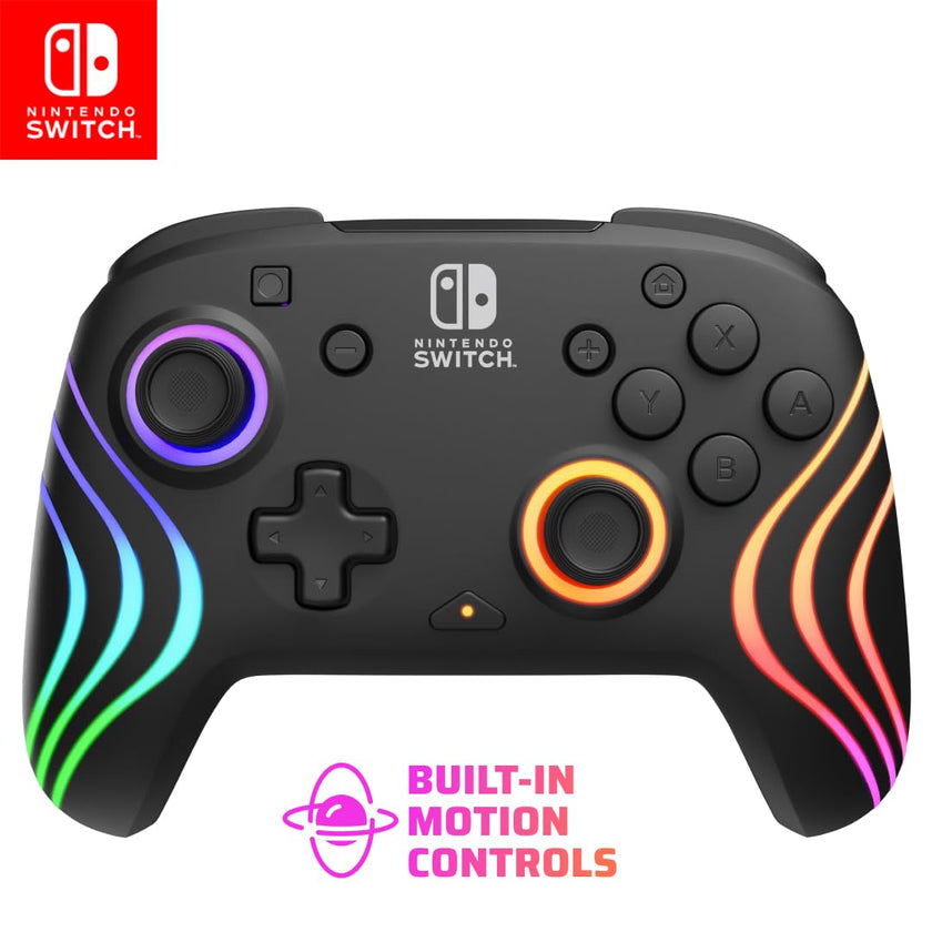PDP Afterglow Wave Wireless RGB Gaming Controller - Nintendo Switch/Switch Lite/Switch - OLED Model, Nintendo Switch 2, LED Lighting, Rechargeable Battery - Black 🍁 All In One Marketplace Canada