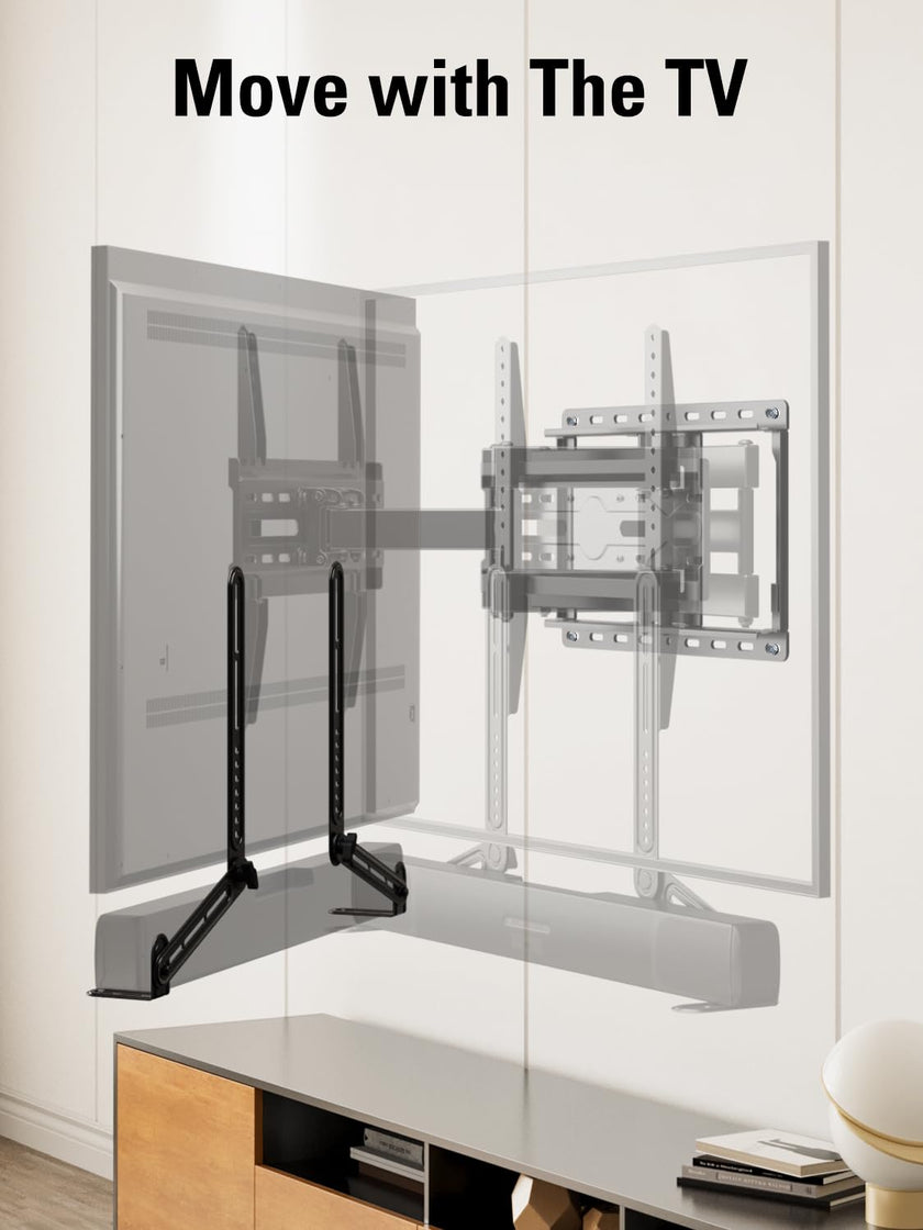 Mounting Dream Sound Bar Mount Bracket for Mounting Above or Under TV, Fits Most Sound Bars Up to 15 Lbs, with Detachable Long Extension Plates MD5420 🍁 All In One Marketplace Canada