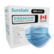 SURESAFE Premium Disposable Face Mask Pack of 100, 3 Ply face mask with Ear Loop, High Filtration, Comfortable and Breathable, Women and Men Face Mask, Blue 🍁 All In One Marketplace Canada