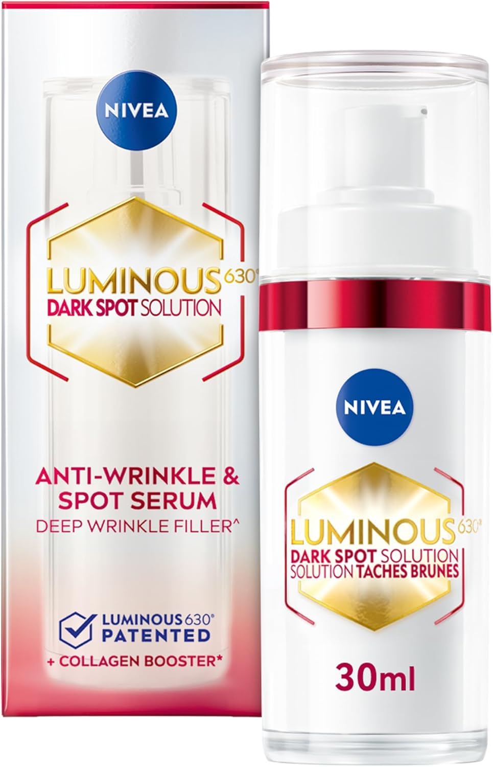 NIVEA LUMINOUS630 Anti-Wrinkle & Spot Face Serum, Hyaluronic Acid, 30mL 🍁 All In One Marketplace Canada