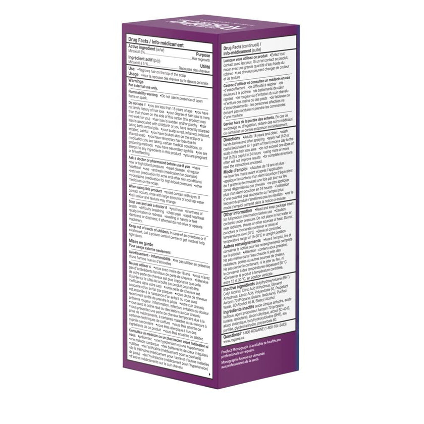 Rogaine Women's Hair Loss & Thinning Treatment, 5% Minoxidil Foam, 2 Month Supply 1x60g 🍁 All In One Marketplace Canada