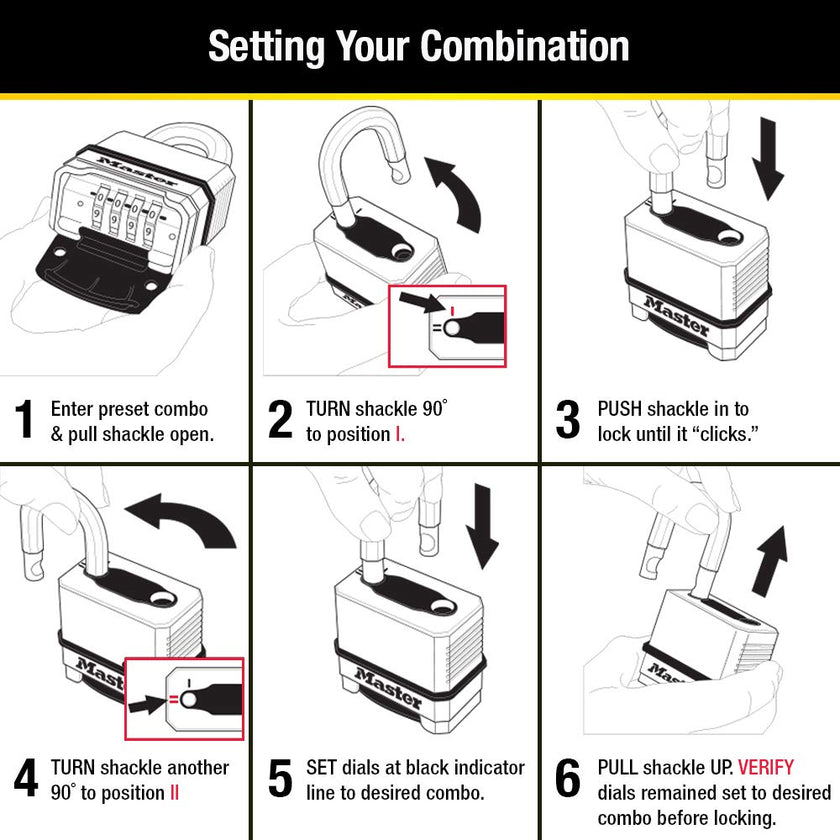 Master Lock Gold Outdoor Combination Lock, Heavy Duty Weather Resistant Padlock, Resettable Combination Lock for Outdoor Use 1.2 x 2 x 3.87 inches, 2 Pack, M175LFEC2 🍁 All In One Marketplace Canada
