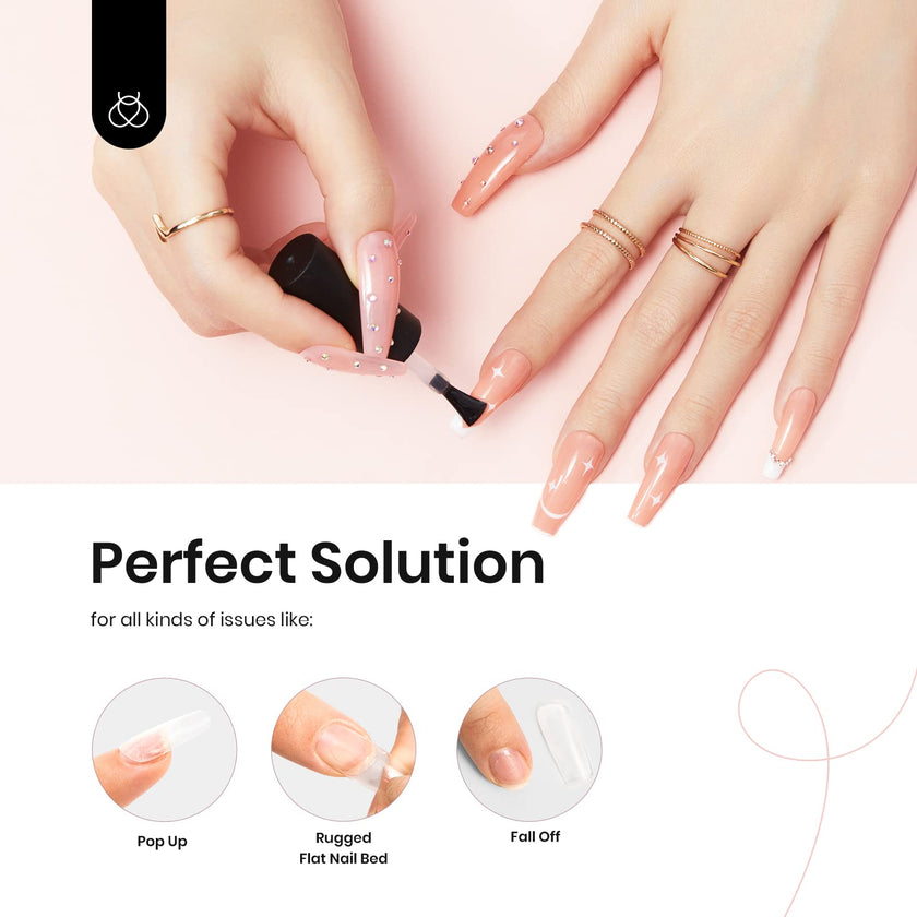 beetles Gel Polish 2Pcs 15ml Nail Glue Kit for Acrylic Nails, 5 in 1 Super Strong Brush in Nail Gel Glue for False Nails Tips and Gel Nail Polish Led Lamp Required 🍁 All In One Marketplace Canada