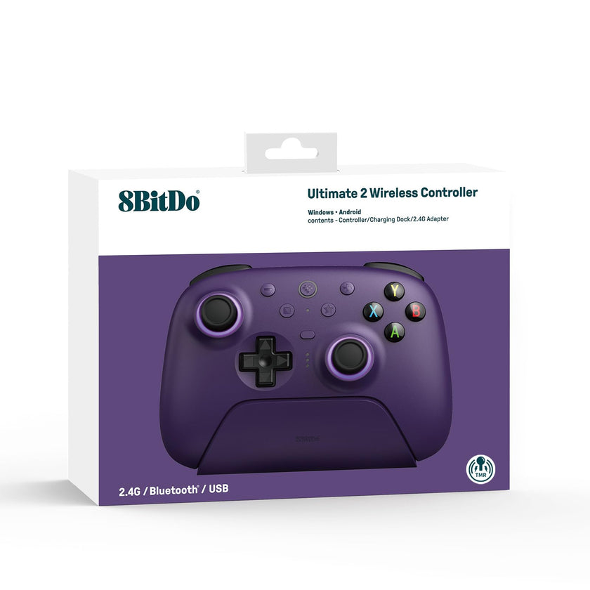 8BitDo Ultimate 2 Wireless Controller for Windows & Android, Gaming Controller with TMR Joysticks, Switchable Hall Effect/Tactile Triggers, RGB Fire Ring, 8Speed Wireless Tech, Purple 🍁 All In One Marketplace Canada