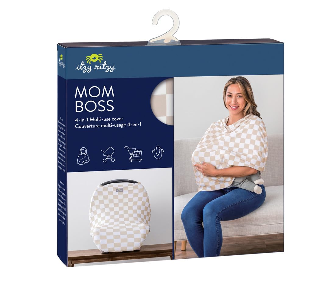 Itzy Ritzy 4-in-1 Nursing Cover, Car Seat Cover, Shopping Cart Cover & Infinity Scarf – Breathable, Multi-Use Nursing Cover Up for Breastfeeding, Carseat Canopy & Stroller Cover (Checkerboard) 🍁 All In One Marketplace Canada