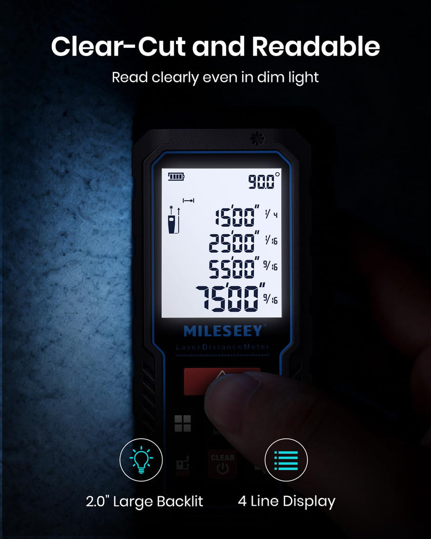 229Ft Laser Measure Device, Mileseey Digital Laser Tape Measure with Upgraded Electronic Angle Sensor, ±2mm Accuracy, Area Measurement,Volume and Pythagoras, Backlit LCD,Mute, Battery Included 🍁 All In One Marketplace Canada