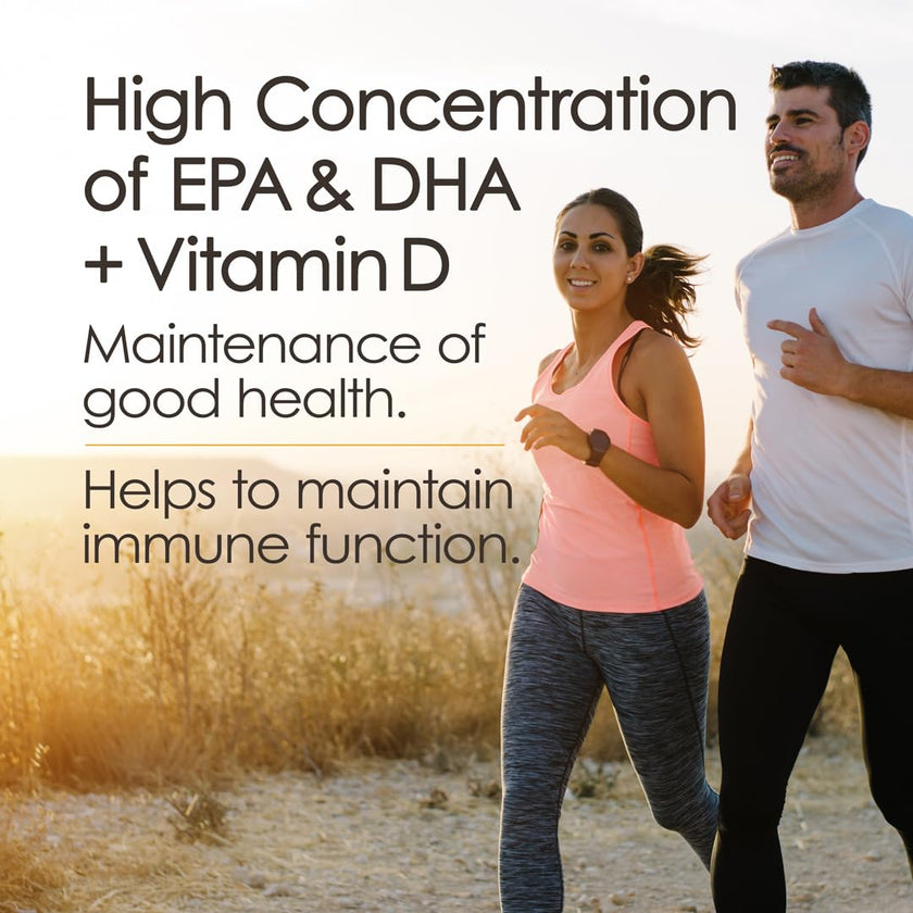AQUAOMEGA 3X Extra Strength High EPA Fish Oil Omega 3 Supplements, Wild Caught Triple Strength Omega 3 Fish Oil Capsules with EPA, DHA and Vitamin D, Omega3 Supplements Made in Canada,120 Softgels 🍁 All In One Marketplace Canada