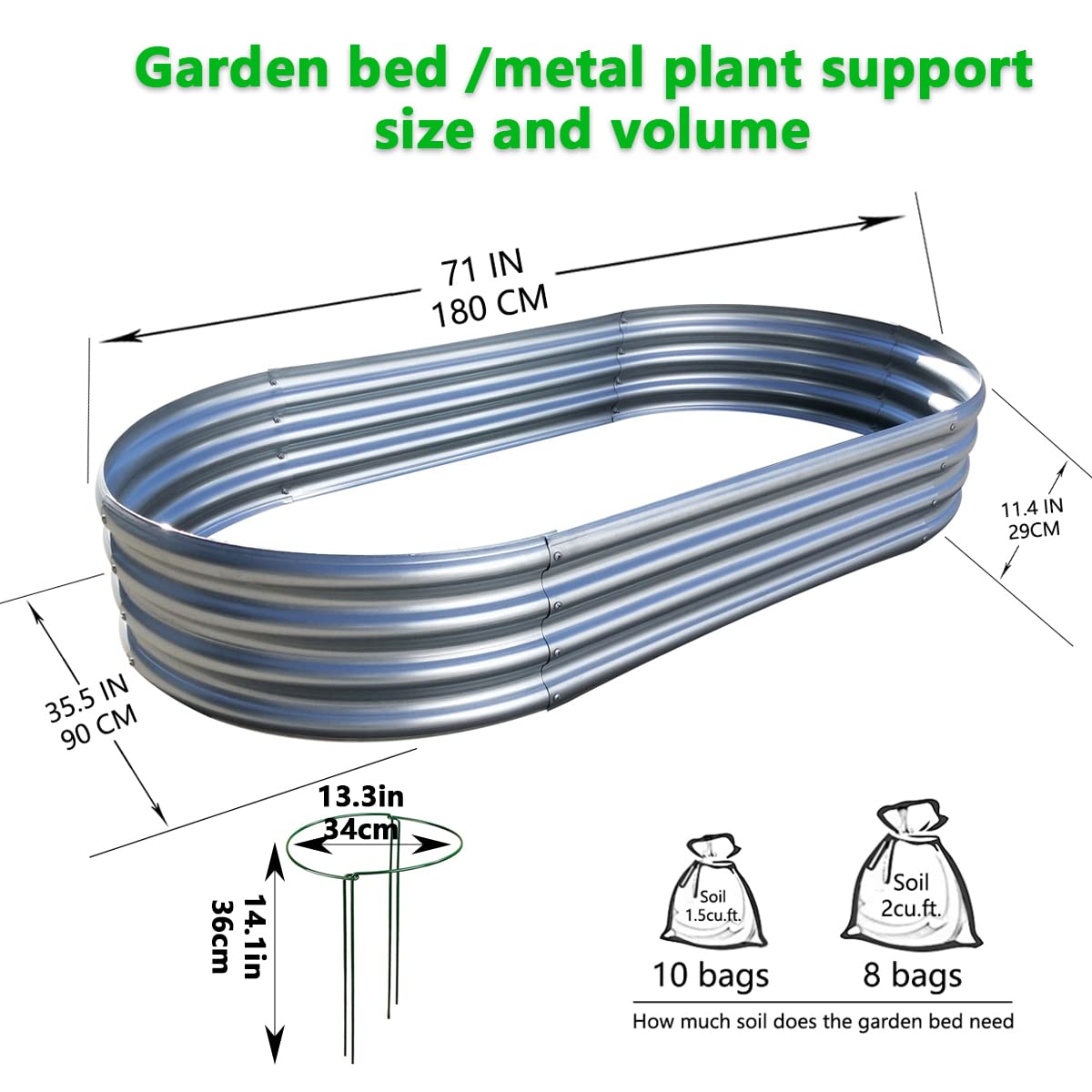 COATTOA Galvanized Raised Garden Bed, Raised Garden Boxes, 2 Pcs 6×3×1ft Outdoor Galvanized Planter Box, Garden Stock Tank Outdoor with Metal Plant Stakes, Garden Beds for Vegetables Planting 🍁 All In One Marketplace Canada