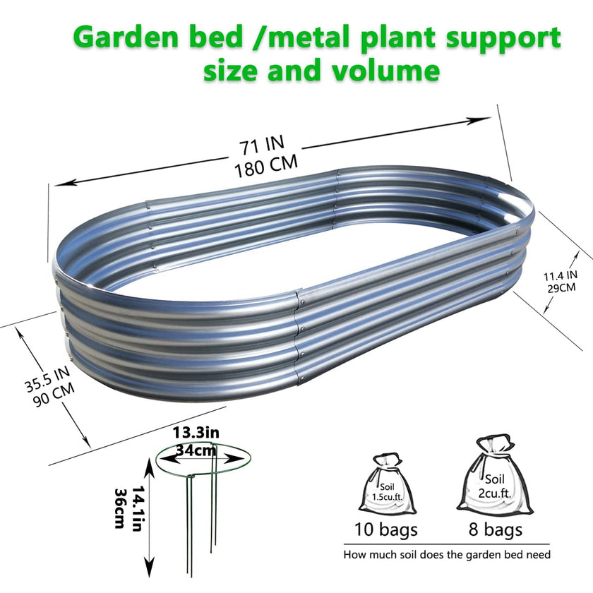 COATTOA Galvanized Raised Garden Bed, Raised Garden Boxes, 2 Pcs 6×3×1ft Outdoor Galvanized Planter Box, Garden Stock Tank Outdoor with Metal Plant Stakes, Garden Beds for Vegetables Planting 🍁 All In One Marketplace Canada