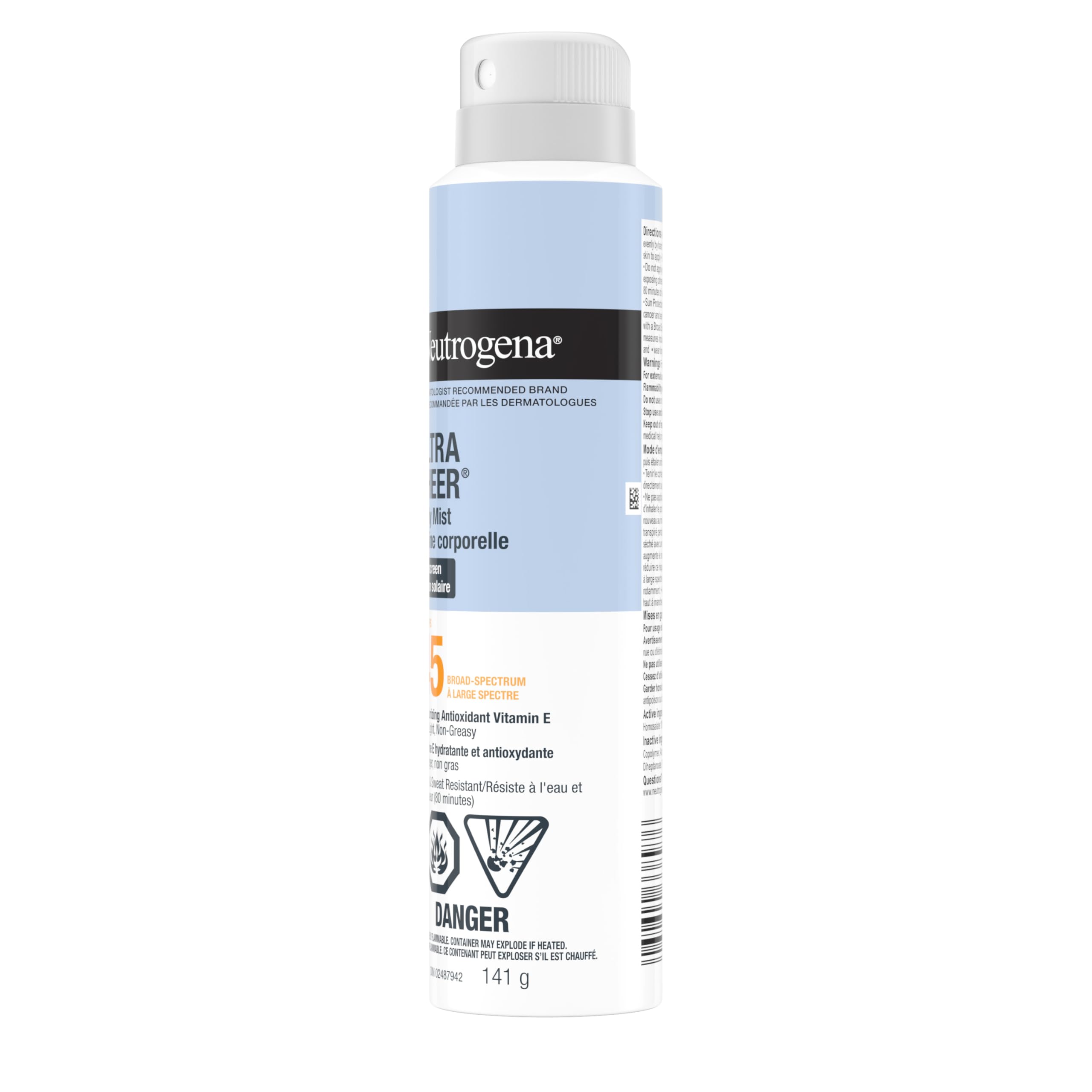 Neutrogena Ultra Sheer Body Mist Sunscreen Spray SPF 45 for UVA/UVB Broad Spectrum Sun Protection, Lightweight, Water-Resistant, Oil-Free & Non-Comedogenic, Oxybenzone-free, 141g 🍁 All In One Marketplace Canada