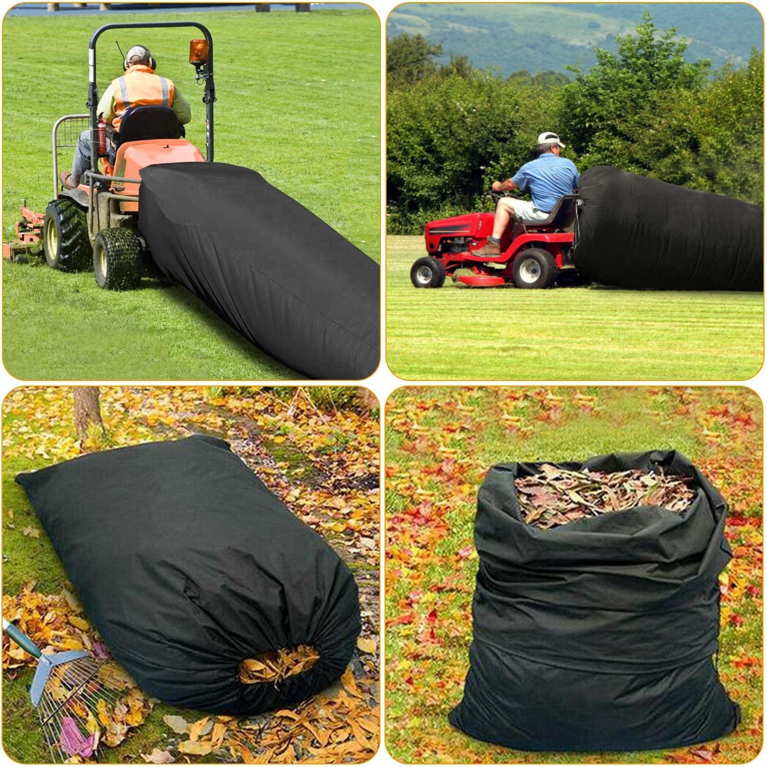 Lawn Tractor Leaf Bag For Riding Lawn Mower Reusable Big Capacity Mower Leaf Bag Black Grass Catcher Bag