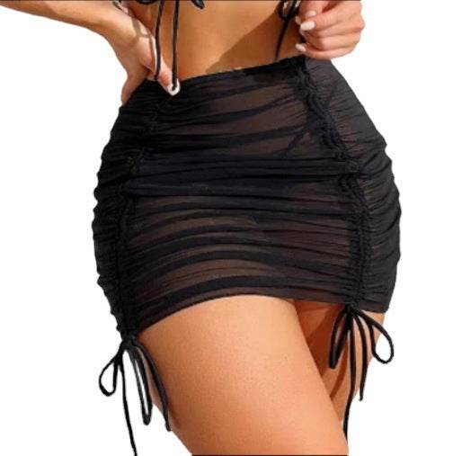 Ladies' Mesh Swimsuit See-through Mini Skirt