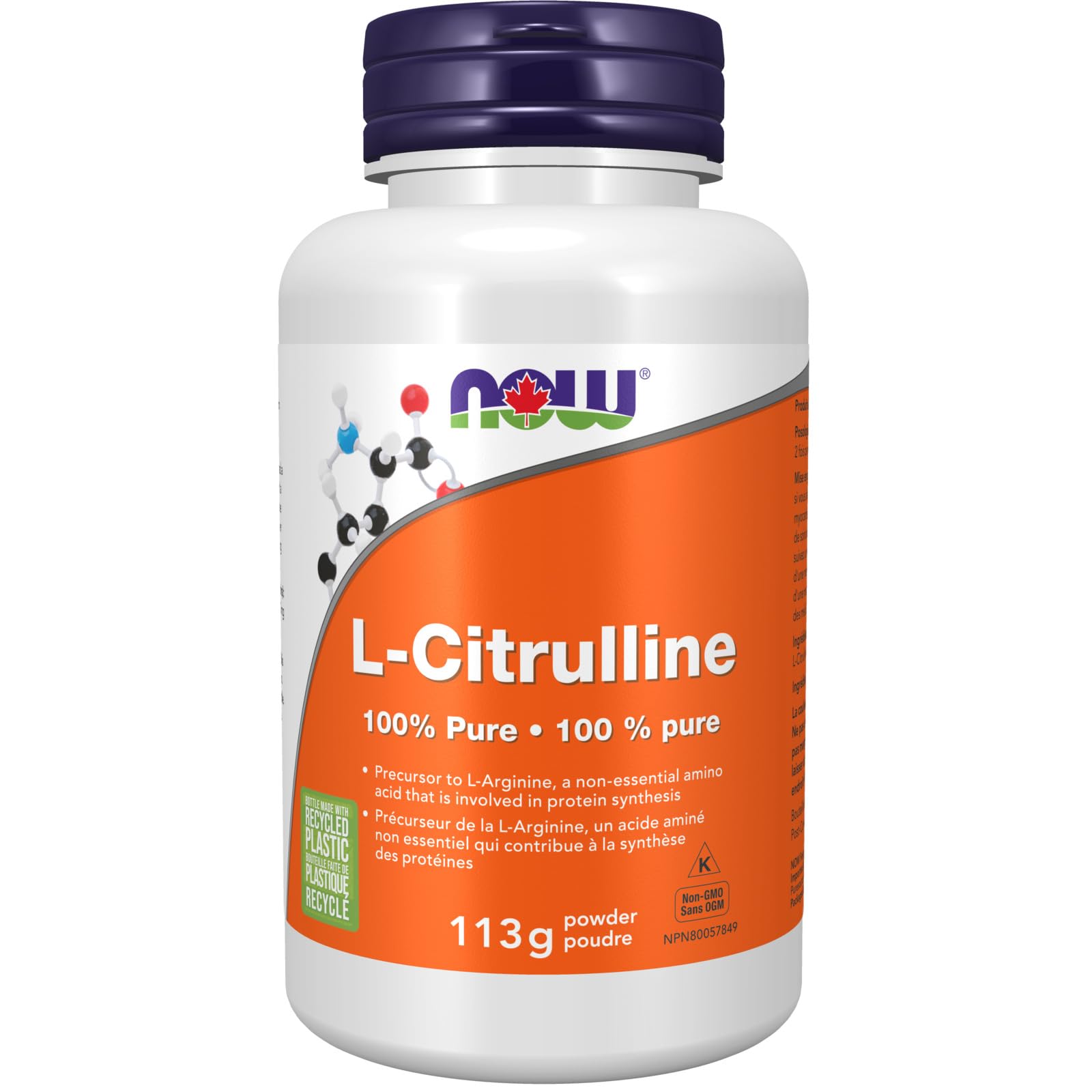 NOW Supplements, L-Citrulline Pure Powder, Supports Protein Metabolism, 113g 🍁 All In One Marketplace Canada