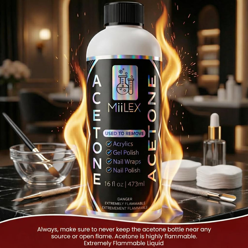 Acetone 16oz Made in Canada - Nail Polish Remover, Professional Strength Gel, Acrylic & Dip Remover – Fast Acting 🍁 All In One Marketplace Canada