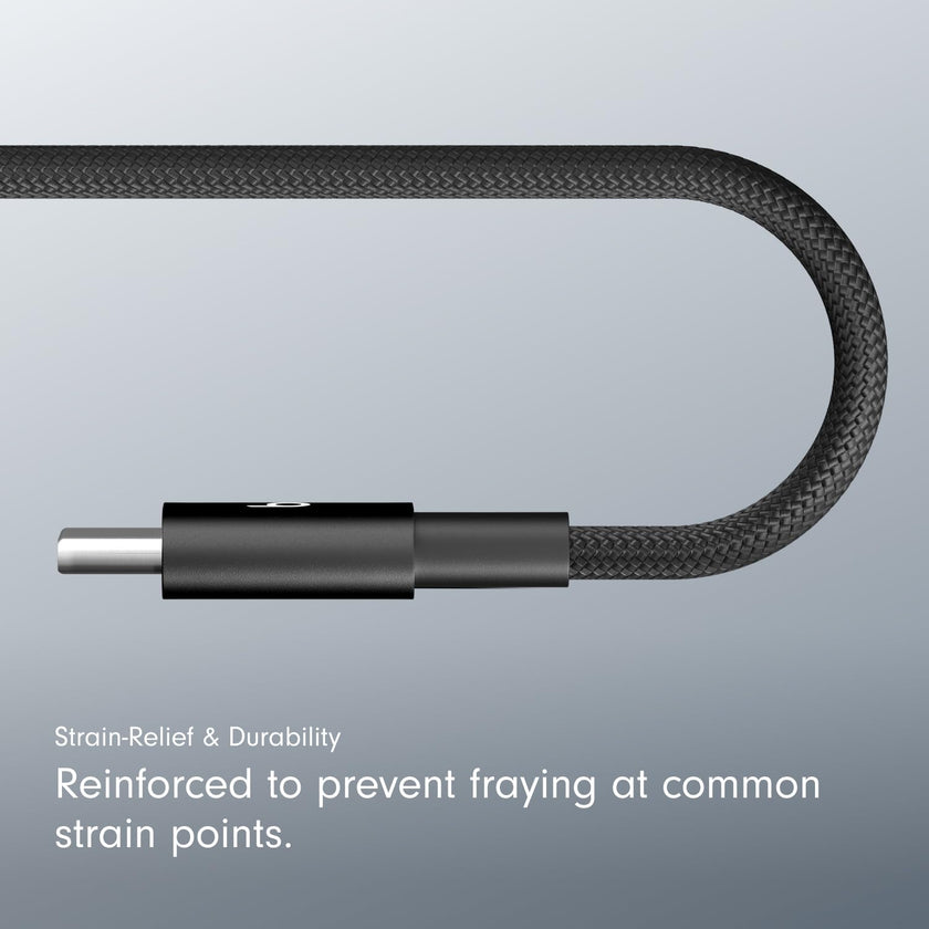Beats USB-C to USB-C Woven Cable Fast Charging Durable/Tangle-Free Compatible Charger for Apple & Android Devices (1.5 m) - Bolt Black 🍁 All In One Marketplace Canada