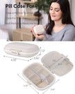 Holii Travel Pill Organizer, 8 Compartments Portable Pill Case, Daily Pill Box to Hold Vitamins, Small Pill Container for Pocket Purse Medicine Organizer（Khaki） 🍁 All In One Marketplace Canada