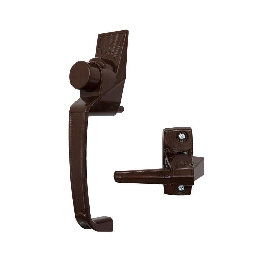 Ideal Security Model 910 Classic Push Button Handle with Latch for Storm Door and Screen Door, Brown 🍁 All In One Marketplace Canada