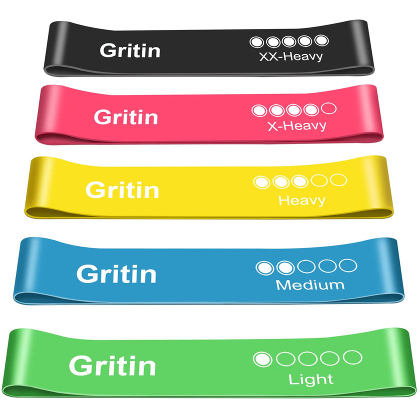 Gritin Resistance Bands, Set of 5 Skin-Friendly Resistance Exercise Band 🍁 All In One Marketplace Canada