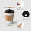 120 Pack Paper Coffee Cups Disposable Paper Party Cups Bulk to Go Hot/Cold Beverage Drinking Cups with Lids, Sleeves, Straws Paper Cups Bundle for Party Travel Home Restaurant Cafe (White, 12 oz) 🍁 All In One Marketplace Canada