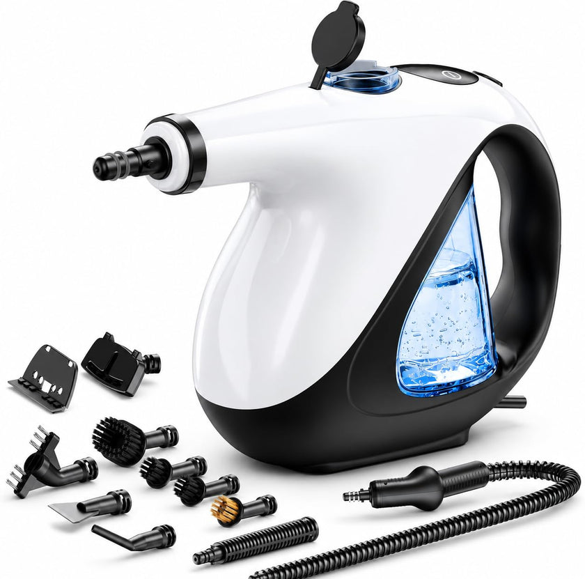 Handheld Steam Cleaner for Home 3s Instant Heat-Up No Need to Wait, Upgrade 2 LB Light Weight Easy Refill Portable Steamer Cleaner for Furniture Couch Grout Walls Kitchenware Cleaning (White) 🍁 All In One Marketplace Canada