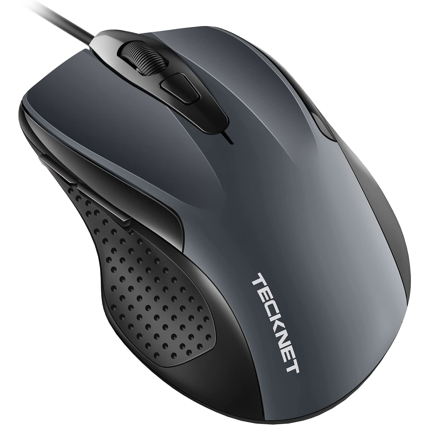 TECKNET USB Wired Mouse, 6-Button Corded Computer Mouse with 4 Adjustable DPI, Optical Computer Mice with Ergonomic Design and 5FT Cord for Laptop, Chromebook, PC, Desktop, Mac, Notebook-Gray 🍁 All In One Marketplace Canada