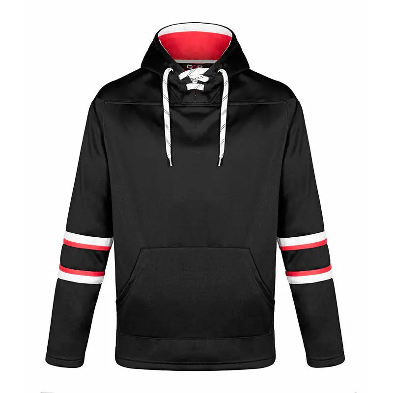 Dangle -Adult Pullover Hockey Lace Hooded Sweatshirt