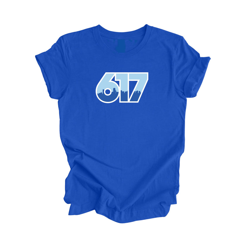 617 Boston Massachusetts USA Area Code City Skyline Gift - Unisex T-Shirt - Inspired X