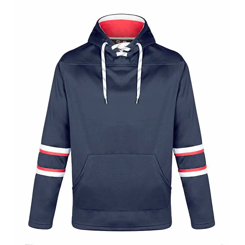Dangle -Adult Pullover Hockey Lace Hooded Sweatshirt