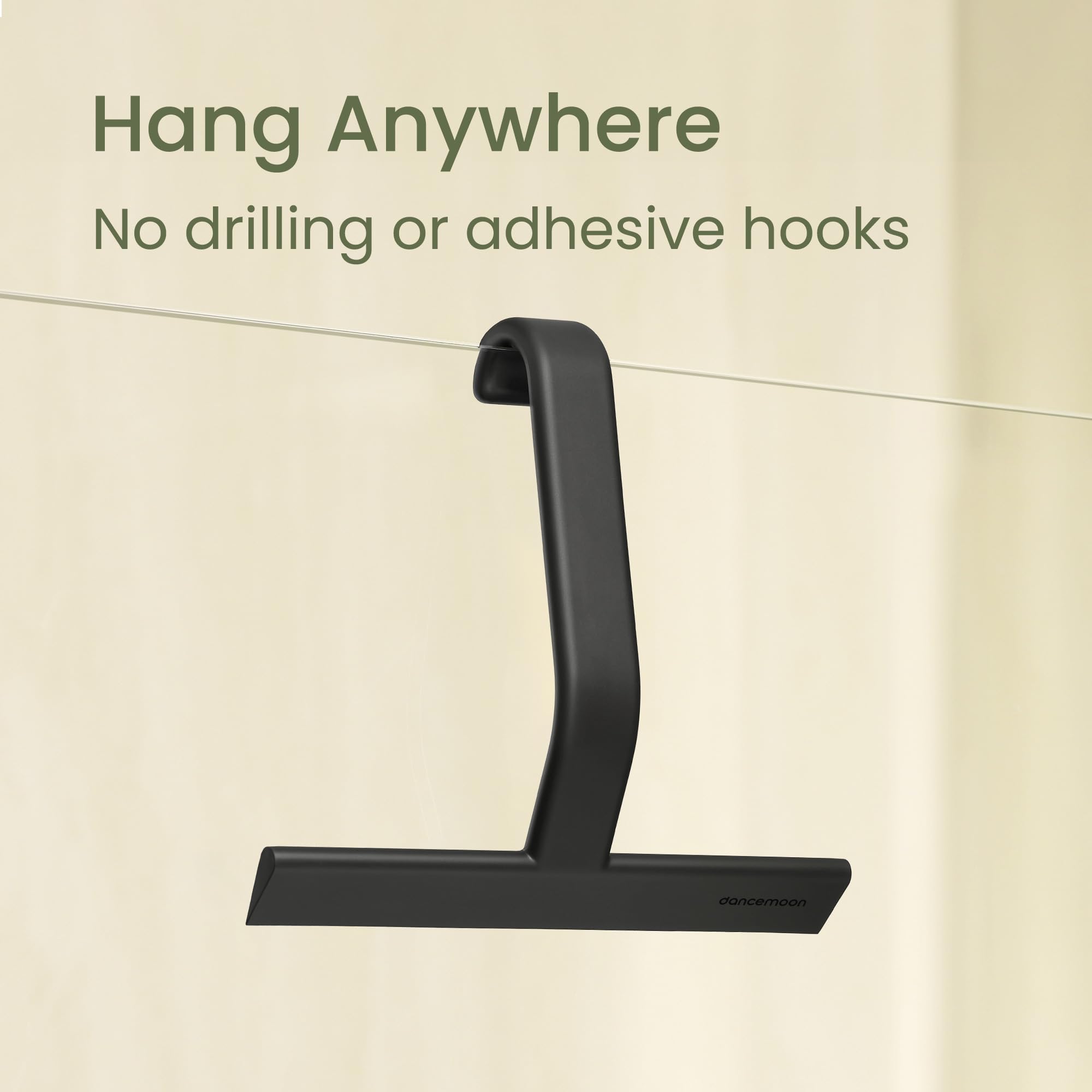 dancemoon JustHang Shower Squeegee for Glass Doors, All-One-Piece Silicone with Built-in Hook Design for Easy Hanging, Household Window Mirror Squeegee for Bathroom, Glass, Tile Wall,Car 10-Inch Black 🍁 All In One Marketplace Canada