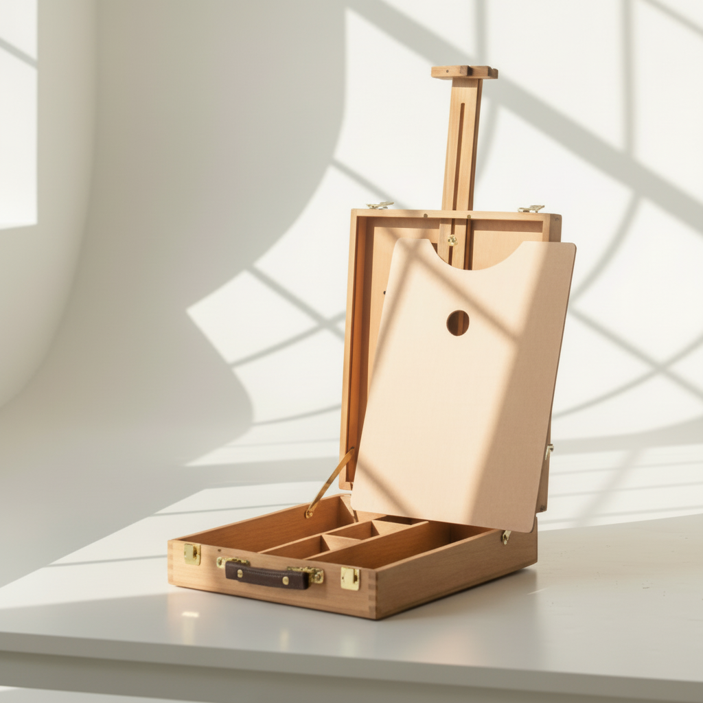 Tabletop Easel with Sketch Box and Wooden Palette - 13